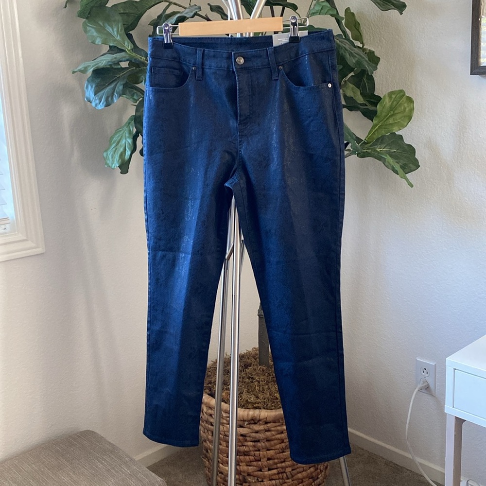 Chico’s | Women’s So Slimming Girlfriend Slim Leg Navy - Snake Print Jean | NWT
